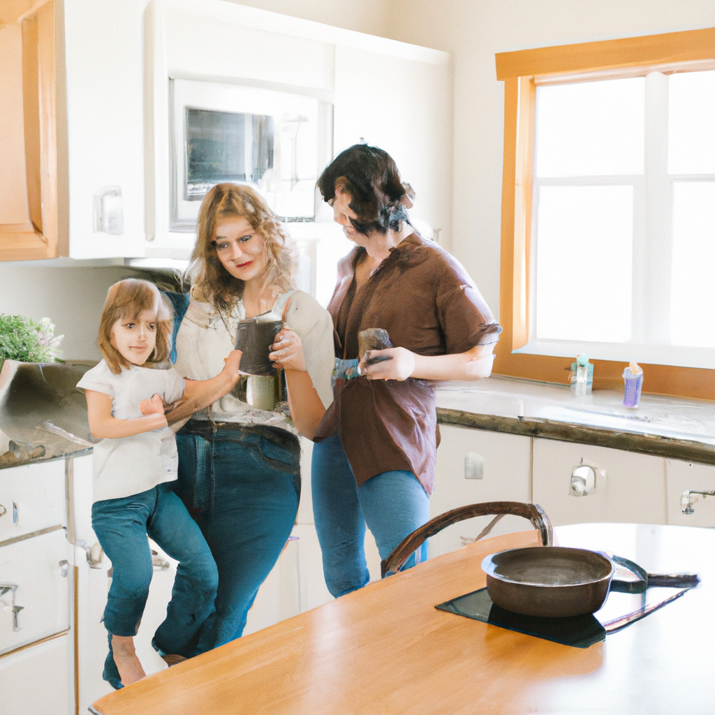 Young Canadian family in kitchen